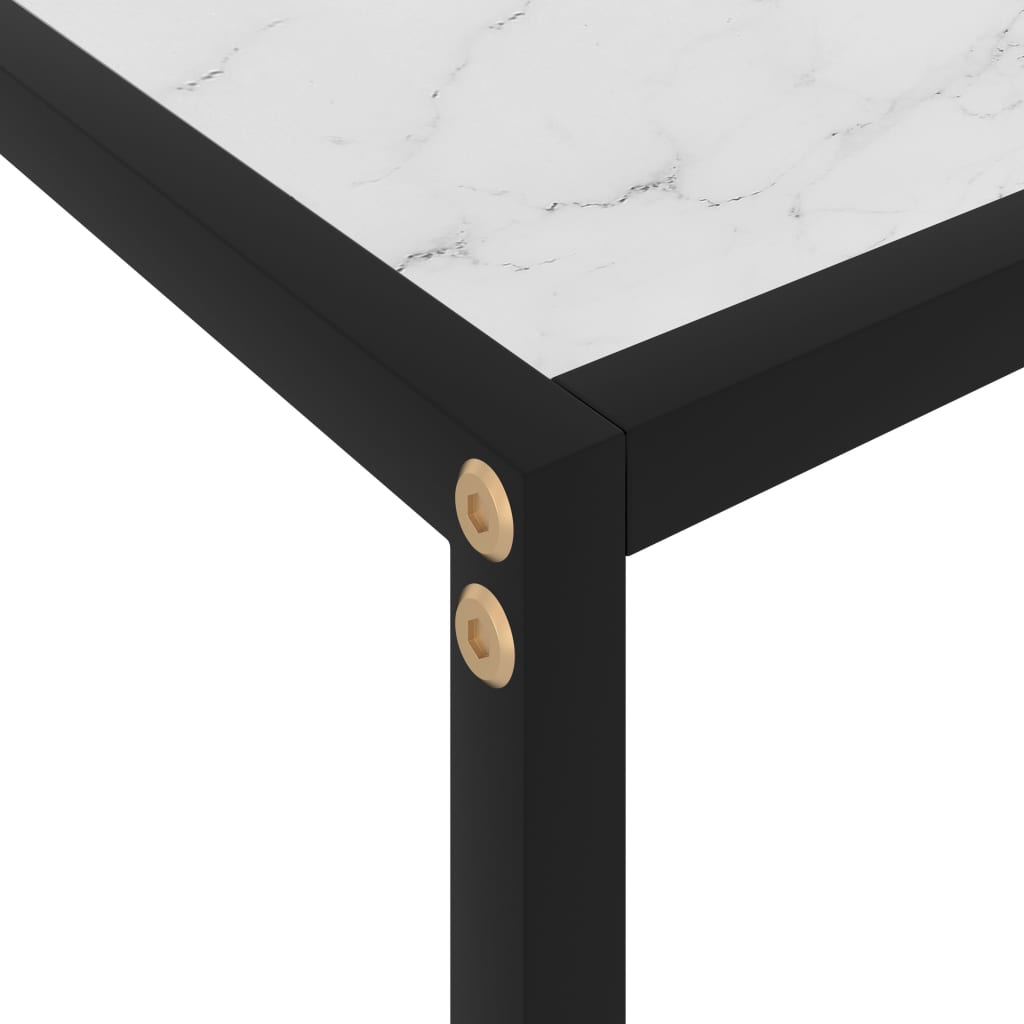 konsolbord 80x35x75 cm hærdet glas hvid