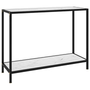 konsolbord 100x35x75 cm hærdet glas hvid
