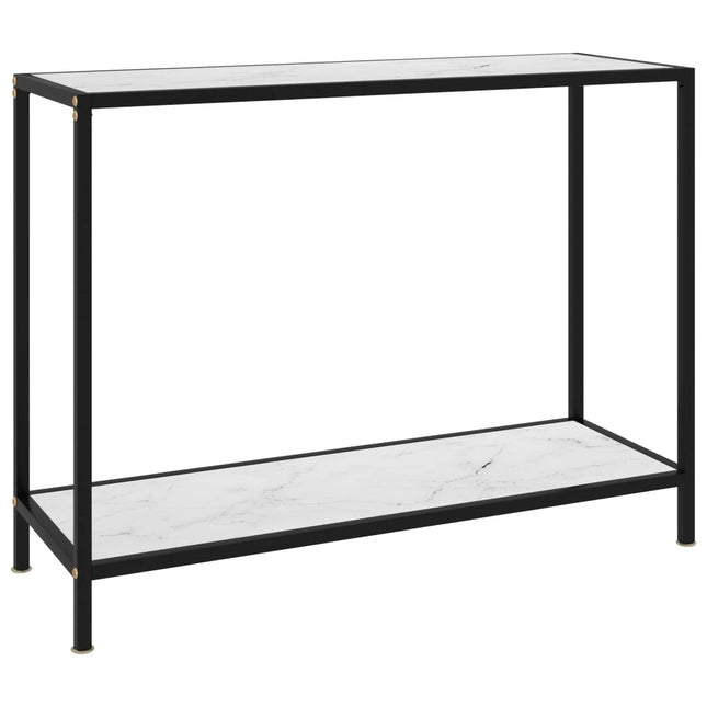 konsolbord 100x35x75 cm hærdet glas hvid