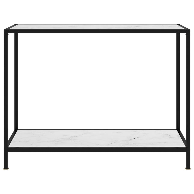 konsolbord 100x35x75 cm hærdet glas hvid
