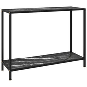 konsolbord 100x35x75 cm hærdet glas sort