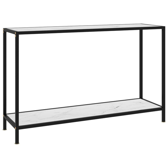 konsolbord 120x35x75 cm hærdet glas hvid