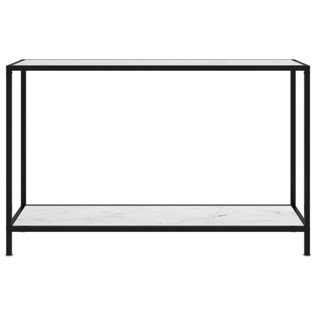 konsolbord 120x35x75 cm hærdet glas hvid