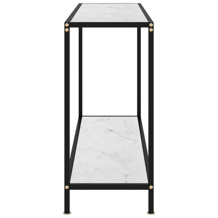 konsolbord 120x35x75 cm hærdet glas hvid
