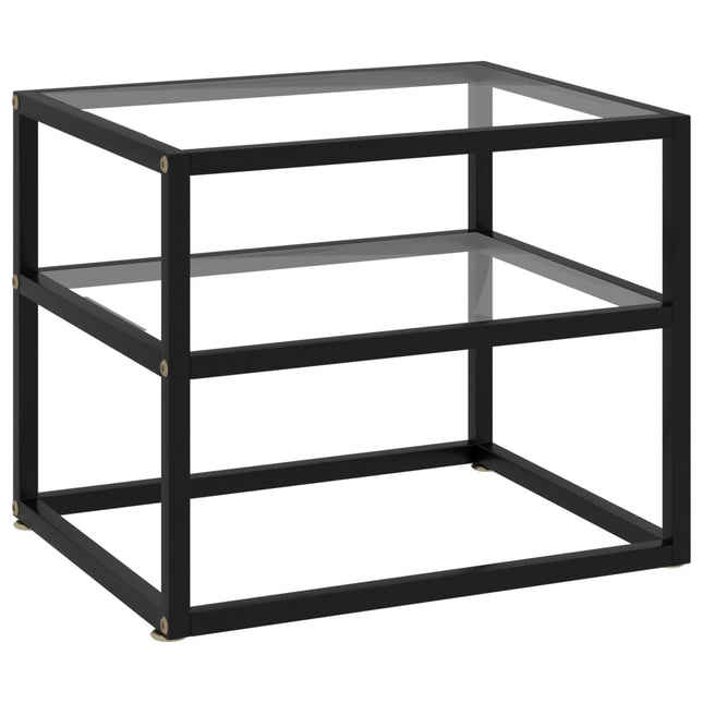 konsolbord 50x40x40 cm hærdet glas transparent