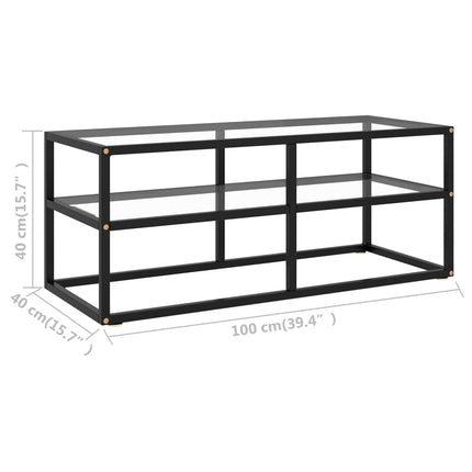 tv-bord 100x40x40 cm hærdet glas sort