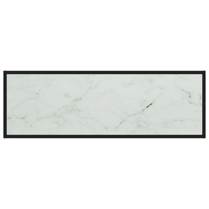 tv-bord 120x40x40 cm hvidt marmorglas sort