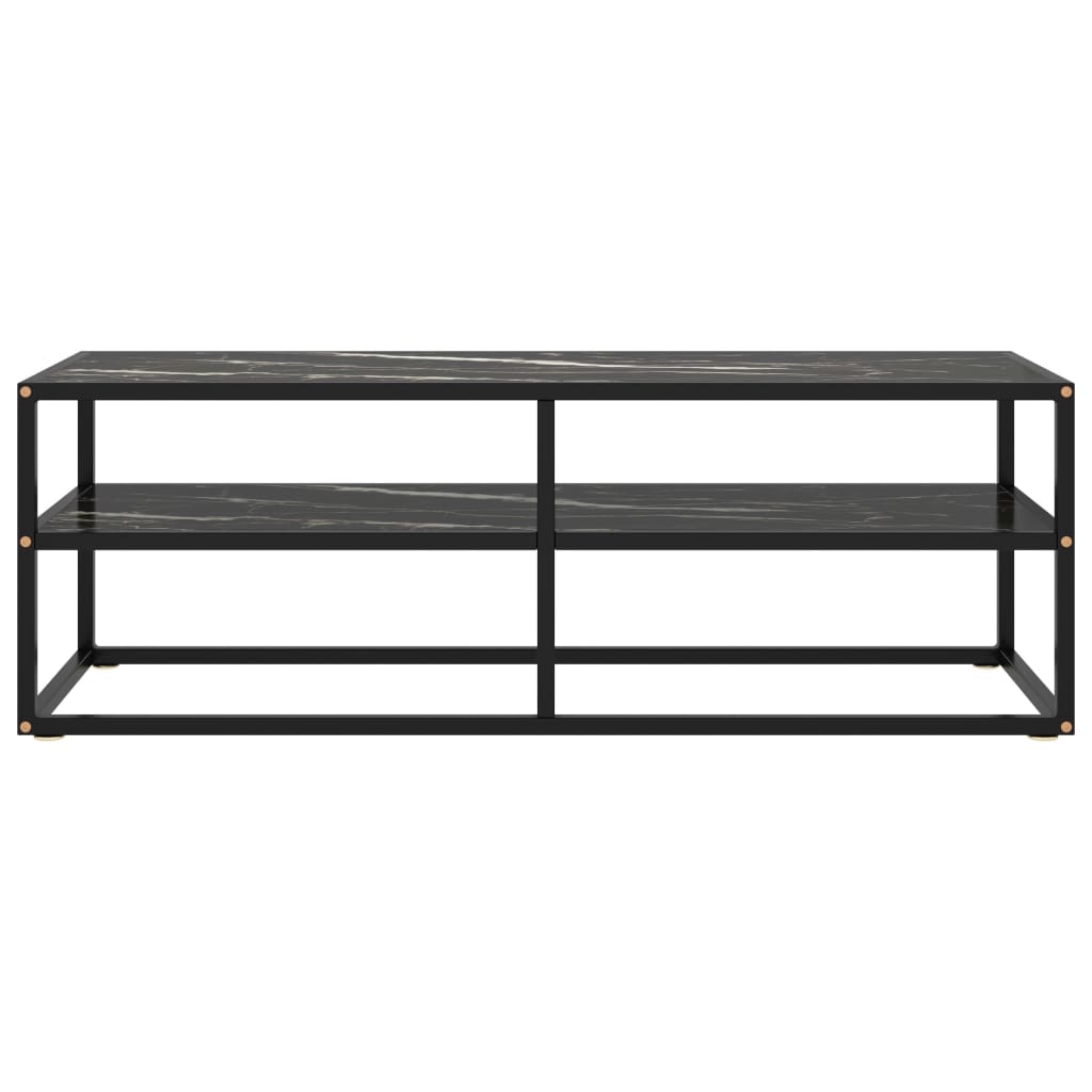 tv-bord 120x40x40 cm marmorglas sort