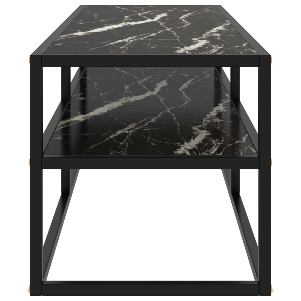 tv-bord 120x40x40 cm marmorglas sort