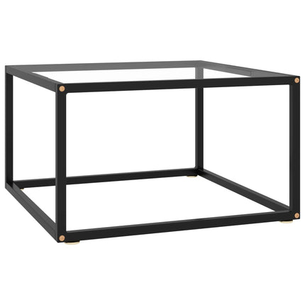 sofabord 60x60x35 cm hærdet glas sort