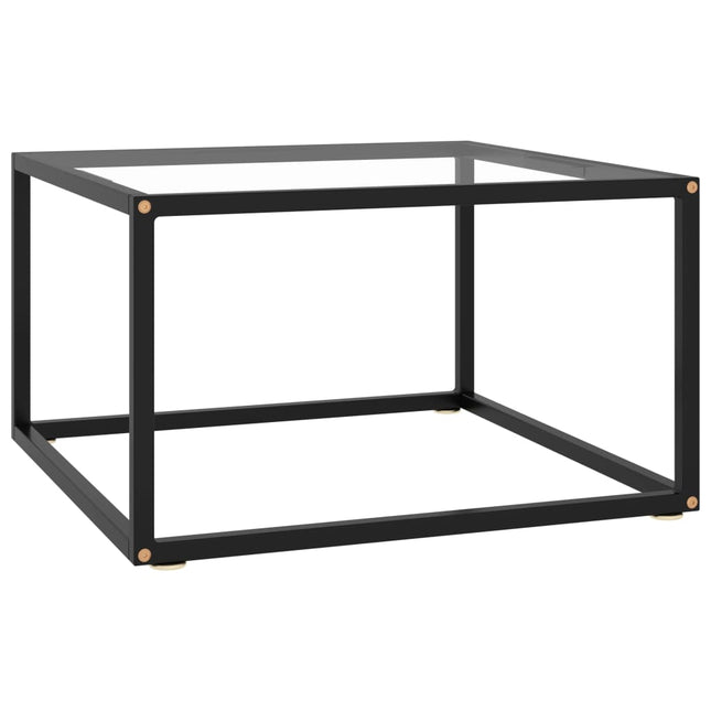 sofabord 60x60x35 cm hærdet glas sort