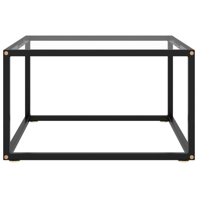 sofabord 60x60x35 cm hærdet glas sort