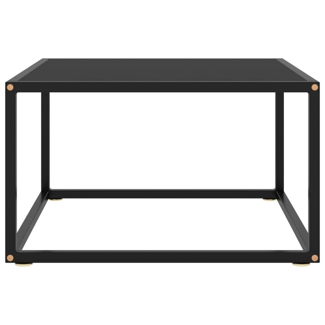 sofabord 60x60x35 cm glas sort