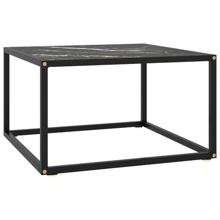 sofabord 60x60x35 cm marmorglas sort