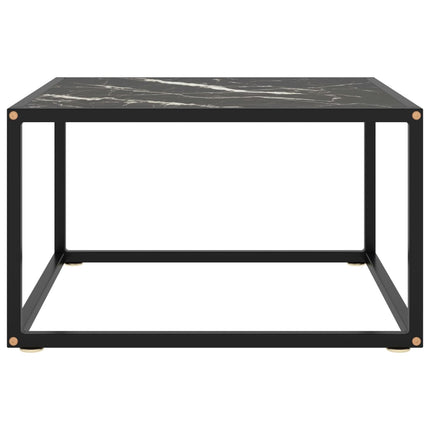 sofabord 60x60x35 cm marmorglas sort