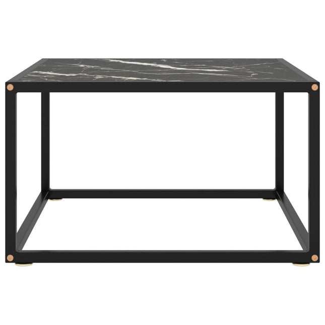 sofabord 60x60x35 cm marmorglas sort