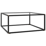 sofabord 80x80x35 cm hærdet glas sort