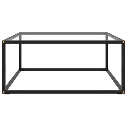 sofabord 80x80x35 cm hærdet glas sort