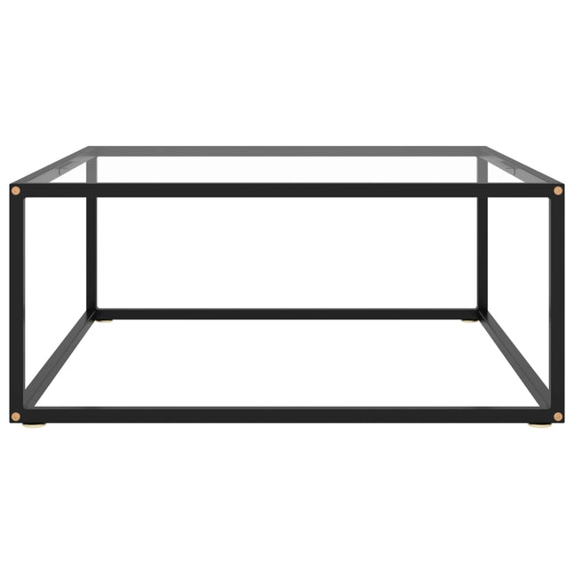 sofabord 80x80x35 cm hærdet glas sort