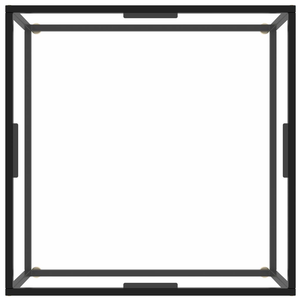 sofabord 80x80x35 cm hærdet glas sort