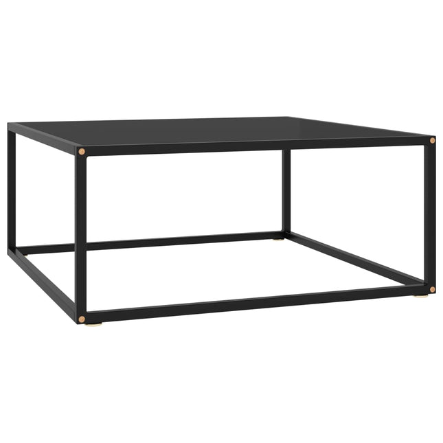 sofabord 80x80x35 cm glas sort