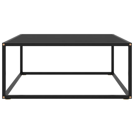sofabord 80x80x35 cm glas sort