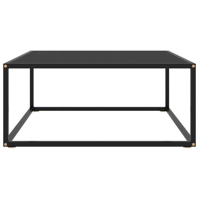 sofabord 80x80x35 cm glas sort