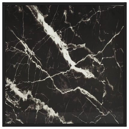 sofabord 80x80x35 cm marmorglas sort