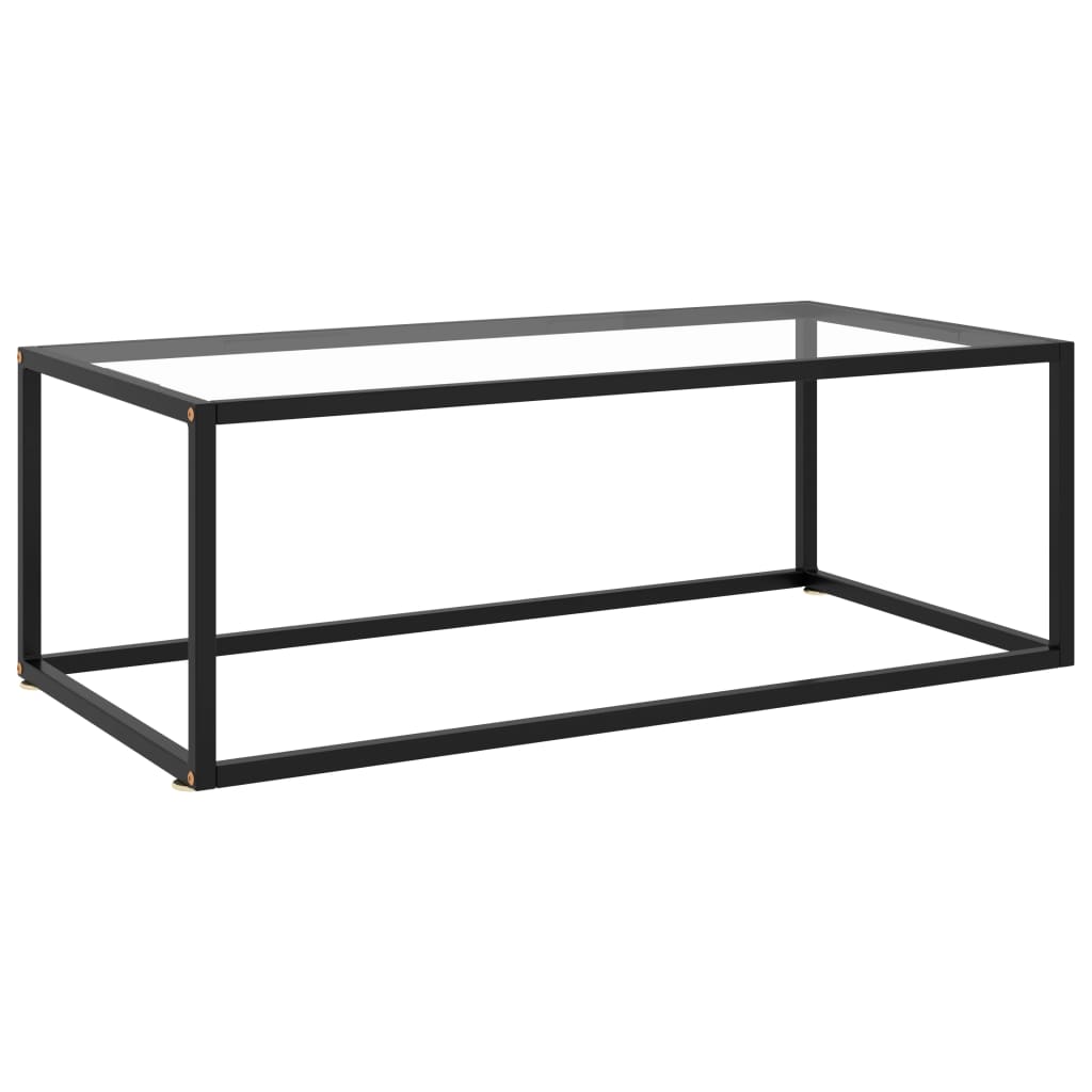 sofabord 100x50x35 cm hærdet glas sort