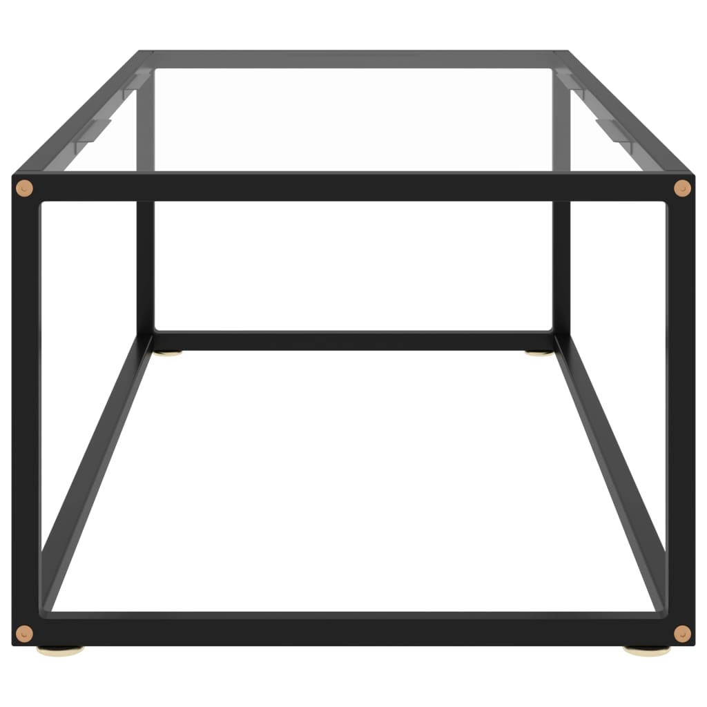 sofabord 100x50x35 cm hærdet glas sort