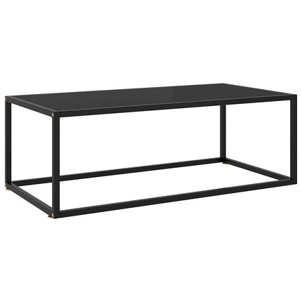 sofabord 100x50x35 cm glas sort