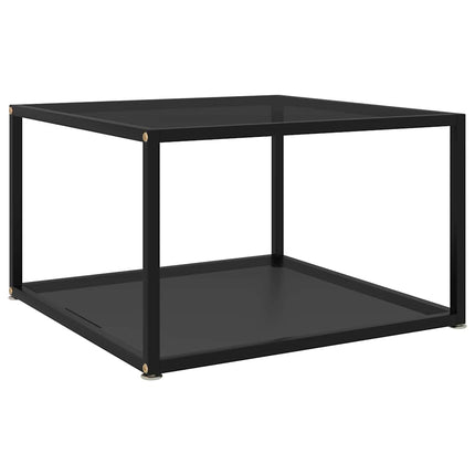sofabord 60x60x35 cm hærdet glas sort