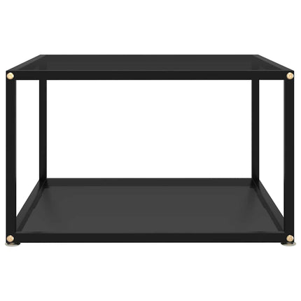 sofabord 60x60x35 cm hærdet glas sort