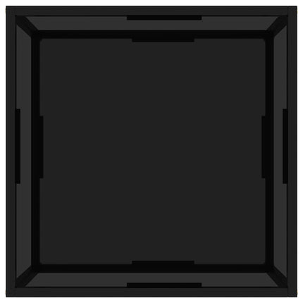 sofabord 60x60x35 cm hærdet glas sort
