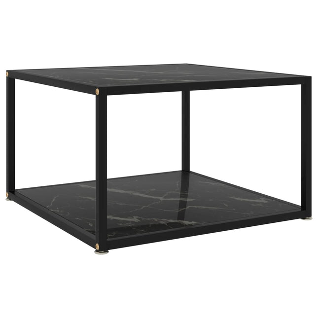 sofabord 60x60x35 cm hærdet glas sort