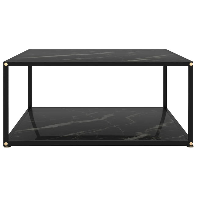 sofabord 80x80x35 cm hærdet glas sort
