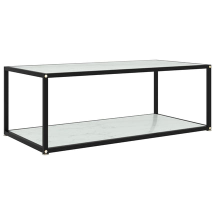 sofabord 100x50x35 cm hærdet glas hvid