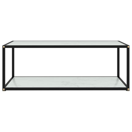 sofabord 100x50x35 cm hærdet glas hvid