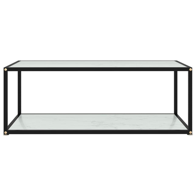 sofabord 100x50x35 cm hærdet glas hvid