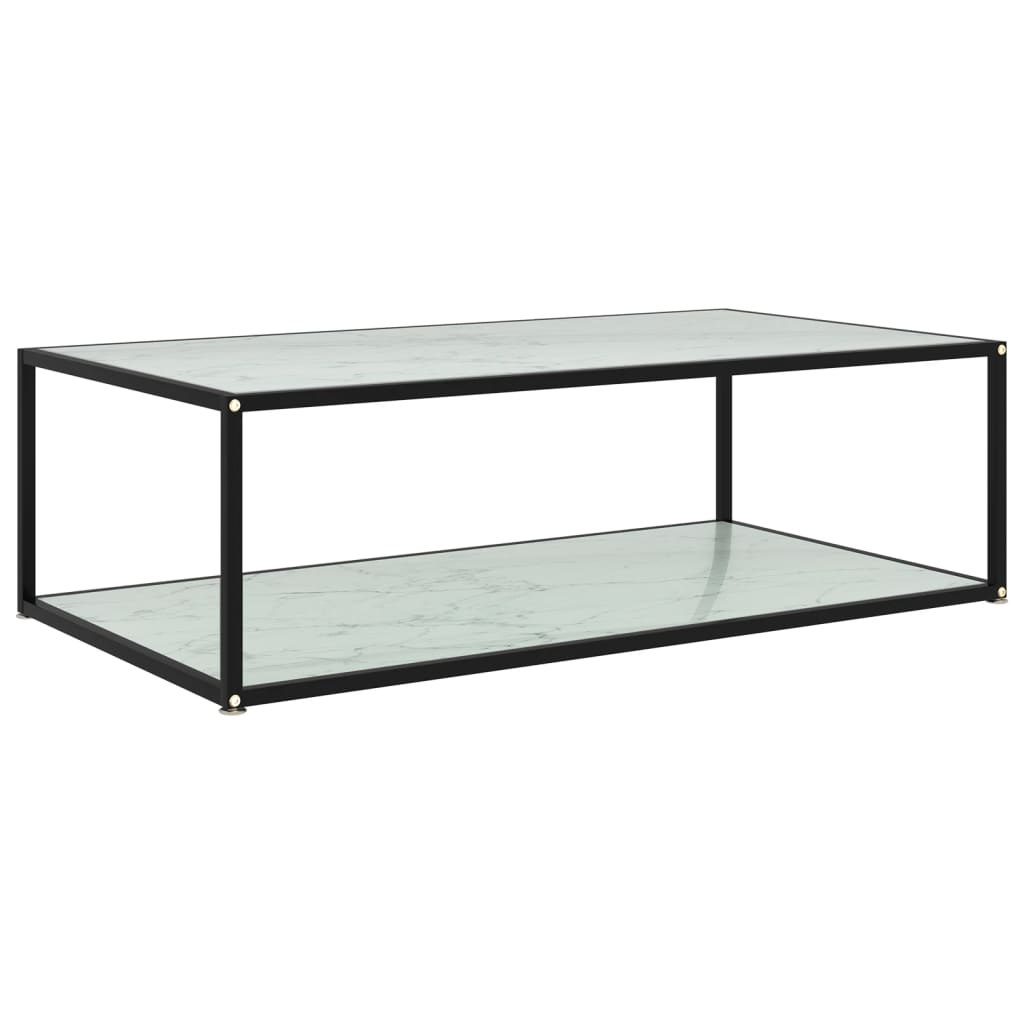 sofabord 120x60x35 cm hærdet glas hvid