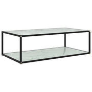 sofabord 120x60x35 cm hærdet glas hvid