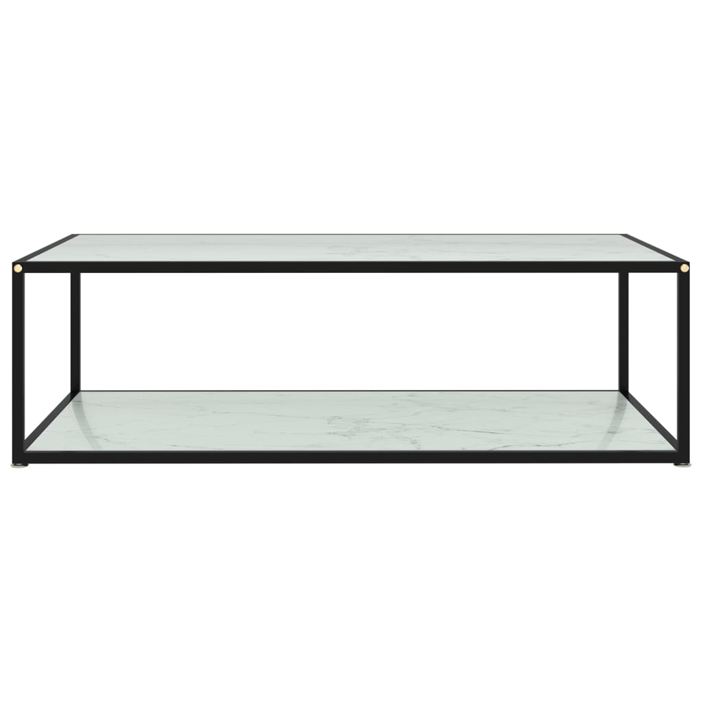 sofabord 120x60x35 cm hærdet glas hvid