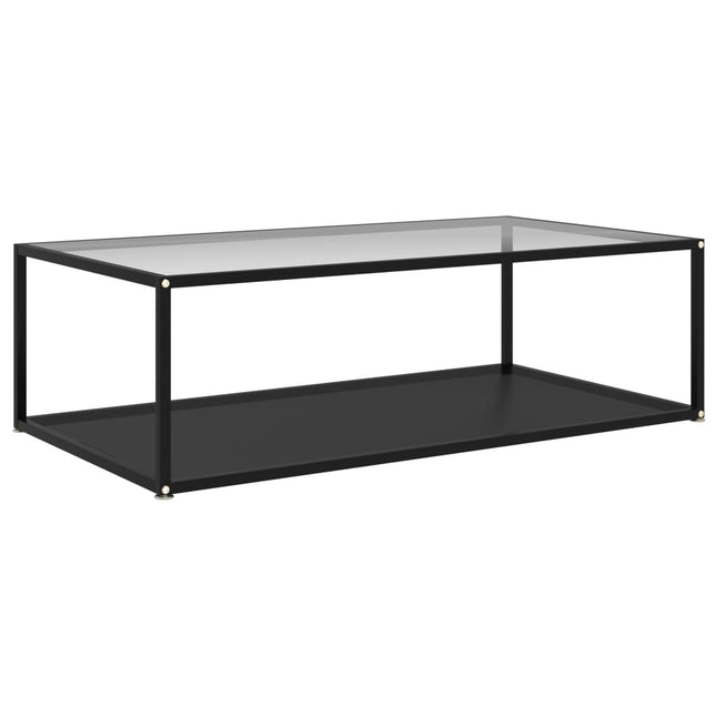 konsolbord 120x60x35 cm hærdet glas transparent og sort