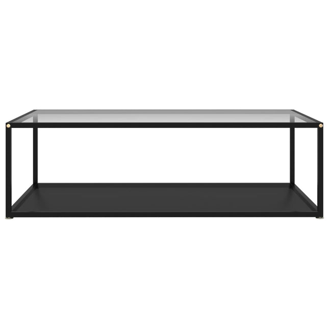 konsolbord 120x60x35 cm hærdet glas transparent og sort