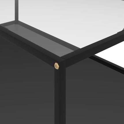 konsolbord 120x60x35 cm hærdet glas transparent og sort