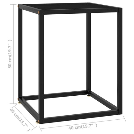 sofabord 40x40x50 cm glas sort