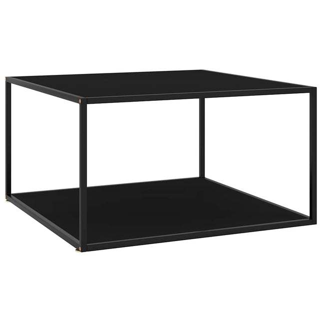 sofabord 90x90x50 cm glas sort