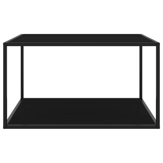 sofabord 90x90x50 cm glas sort