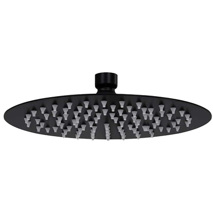regnbrusehoved 20 cm rund rustfrit stål sort