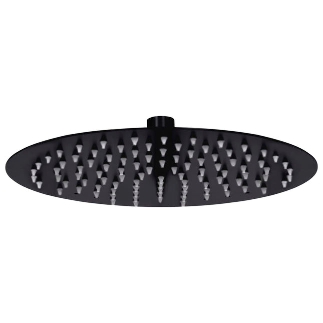 regnbrusehoved rustfrit stål 25 cm rund sort